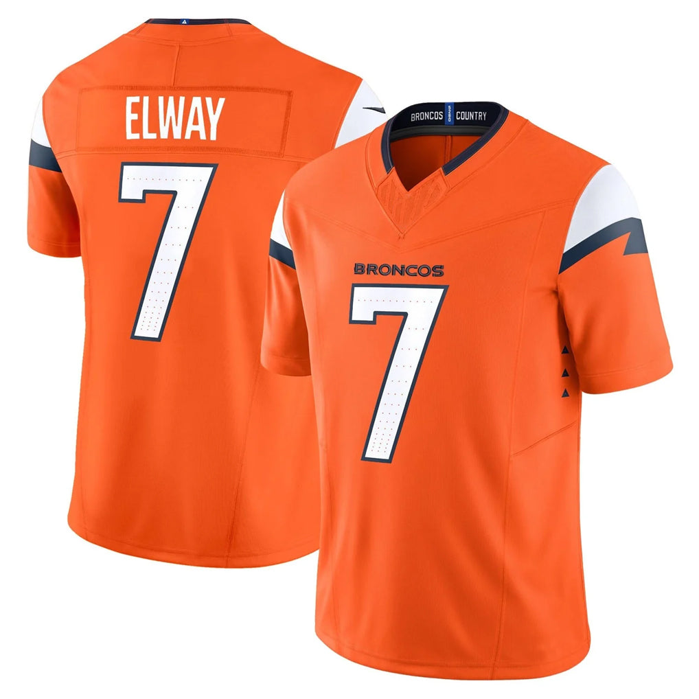 D.Broncos #7 John Elway Player Orange Vapor F.U.S.E. Limited Home Game Kdoa Stitched Jerseys