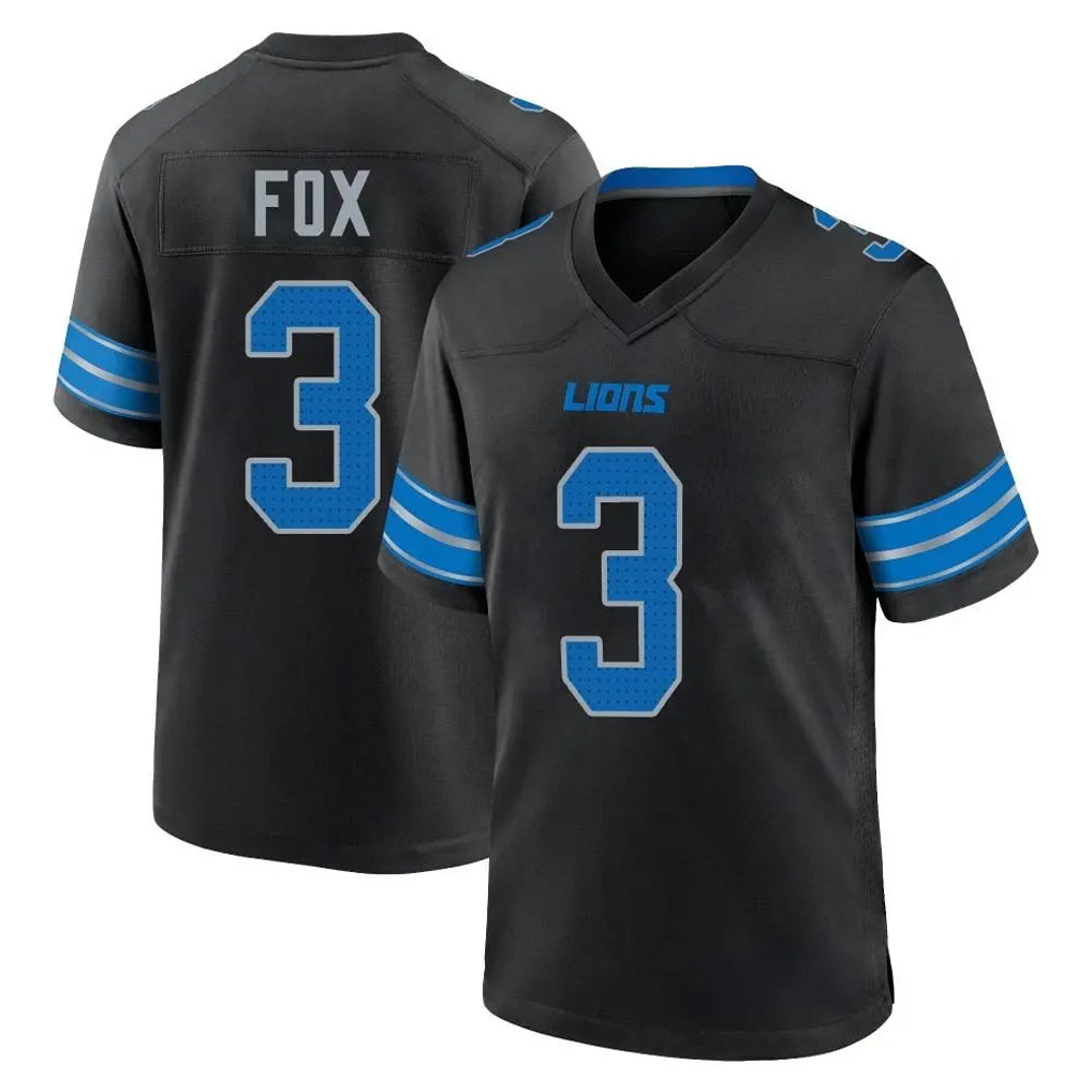 D.Lions #3 Jack Fox Player Black Alternate Home Game Kdoa Stitched Jerseys