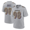 B.Ravens #98 Travis Jones Player Gray Color Rush Vapor Untouchable Game Kdoa Stitched Jerseys