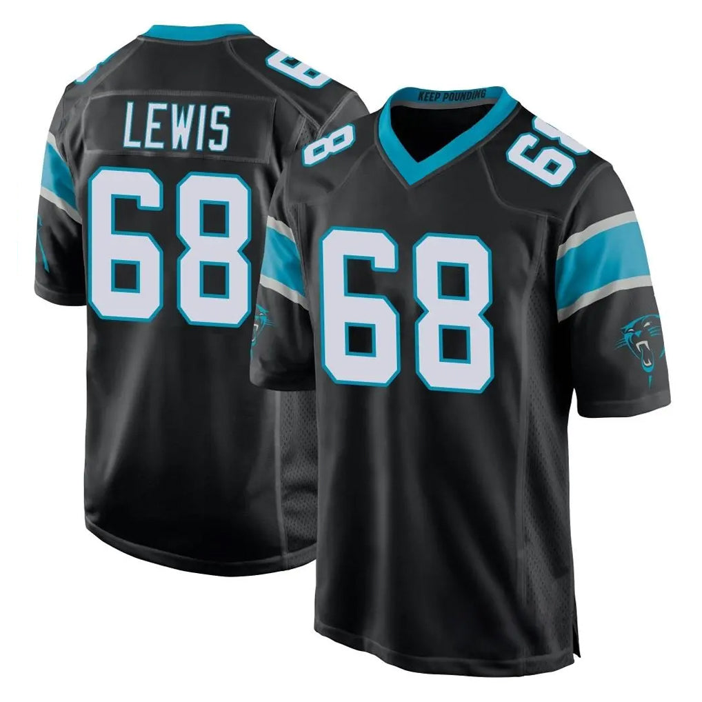 C.Panthers #68 Damien Lewis Player Black Home Game Kdoa Stitched Jerseys