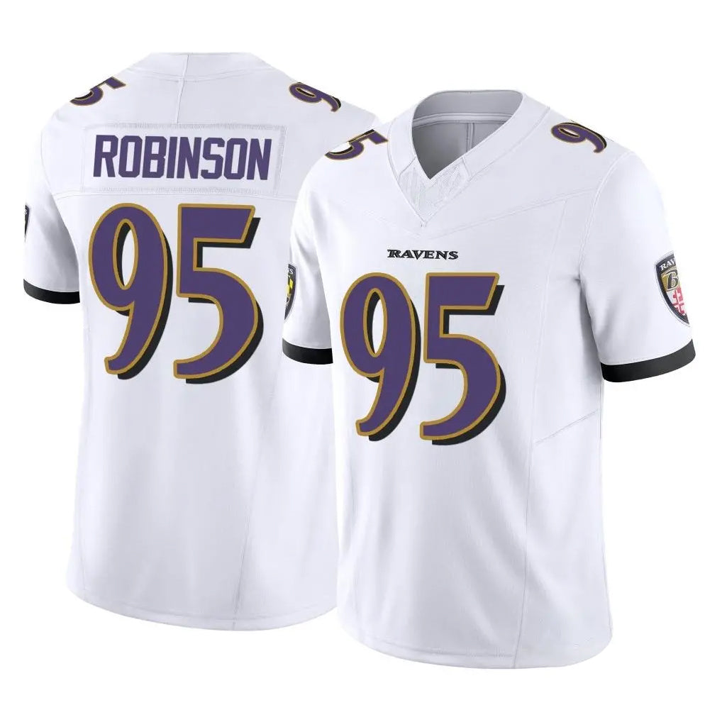 B.Ravens #95 Tavius Robinson Player White Vapor F.U.S.E. Limited Home Game Kdoa Stitched Jerseys