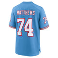 Kdoa T.Titans #74 Bruce Matthews Light Blue Retired Player Alternate Game Jersey