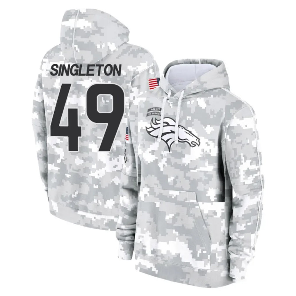 D.Broncos #49 Alex Singleton Player Arctic Camo Salute to Service Hoodies Limited Game Kdoa Stitched Jerseys