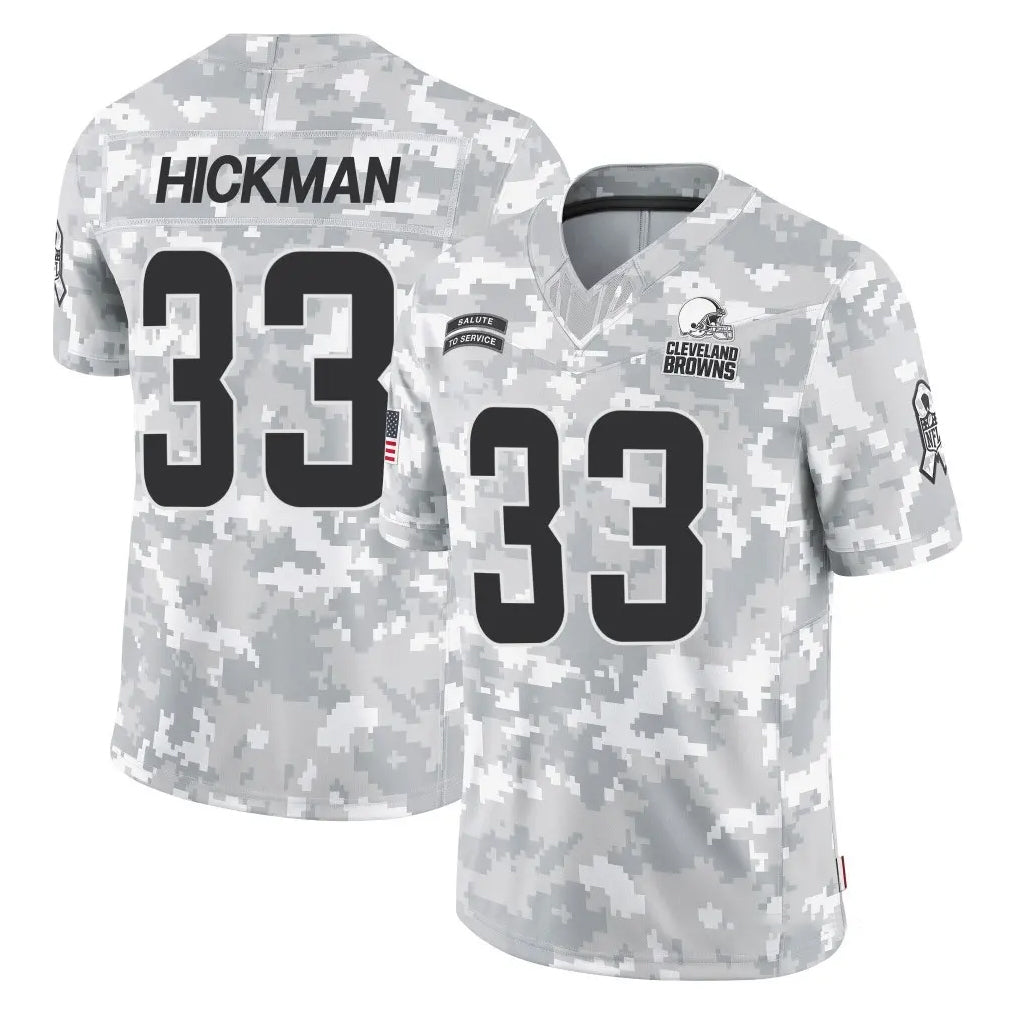 C.Browns #33 Ronnie Hickman Player Arctic Camo Salute to Service Limited Home Game Kdoa Stitched Jerseys