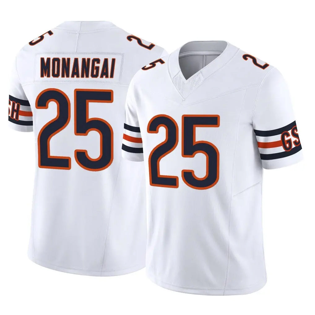 C.Bears #25 Kyle Monangai Player White Vapor F.U.S.E. Limited Home Game Kdoa Stitched Jerseys