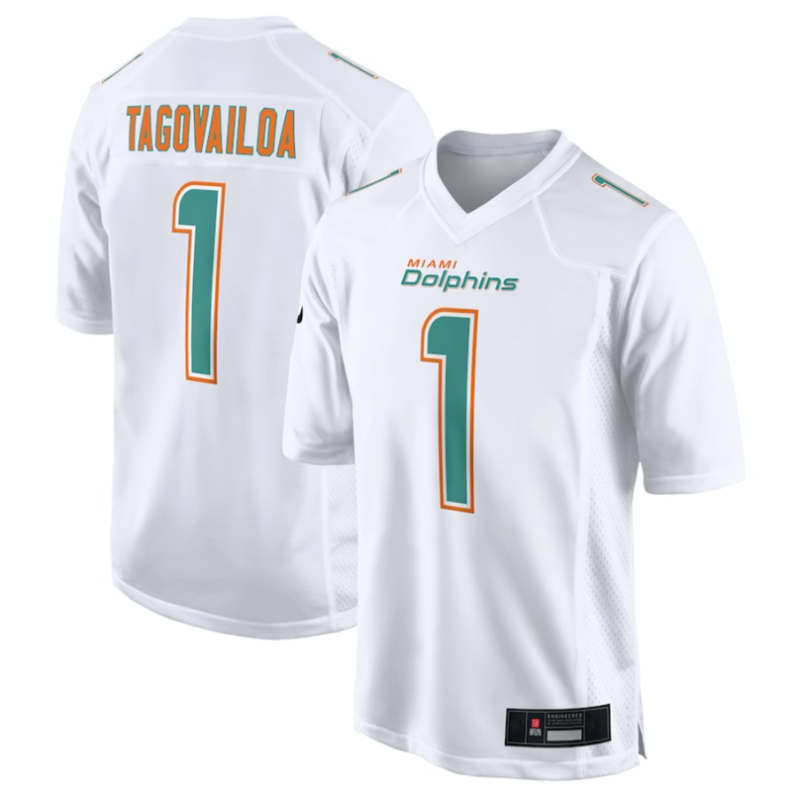 Kdoa #1 Tua Tagovailoa Player M.Dolphins White Fashion Game Stitched Jerseys