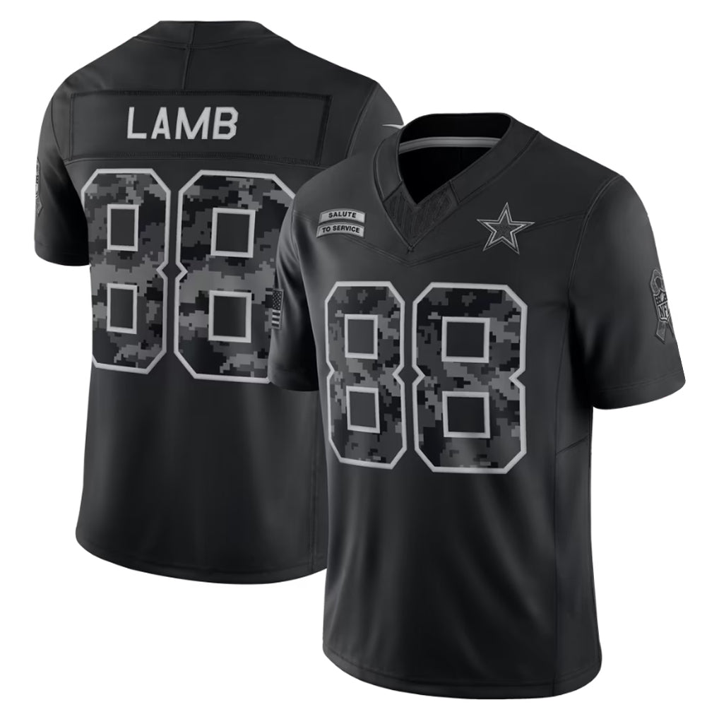D.Cowboys #88 CeeDee Lamb Player Black Limited 2026 Salute to Service Home Game Kdoa Stitched Jerseys