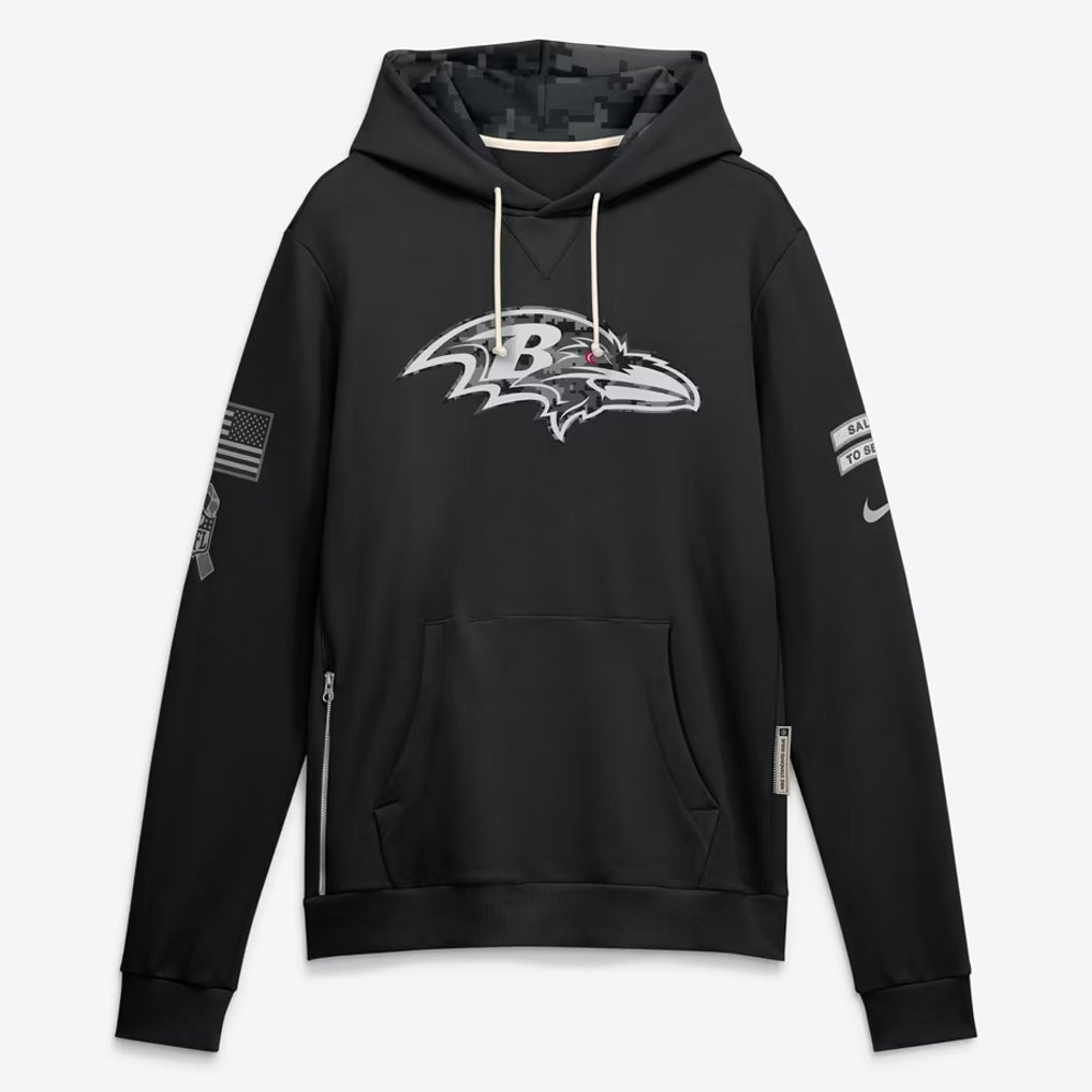 B.Ravens 2026 Black Logo Pullover Hoodies Limited Game Kdoa Stitched Jerseys