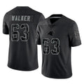 C.Panthers #63 Rasheed Walker Player Black Limited Reflective Game Kdoa Stitched Jerseys