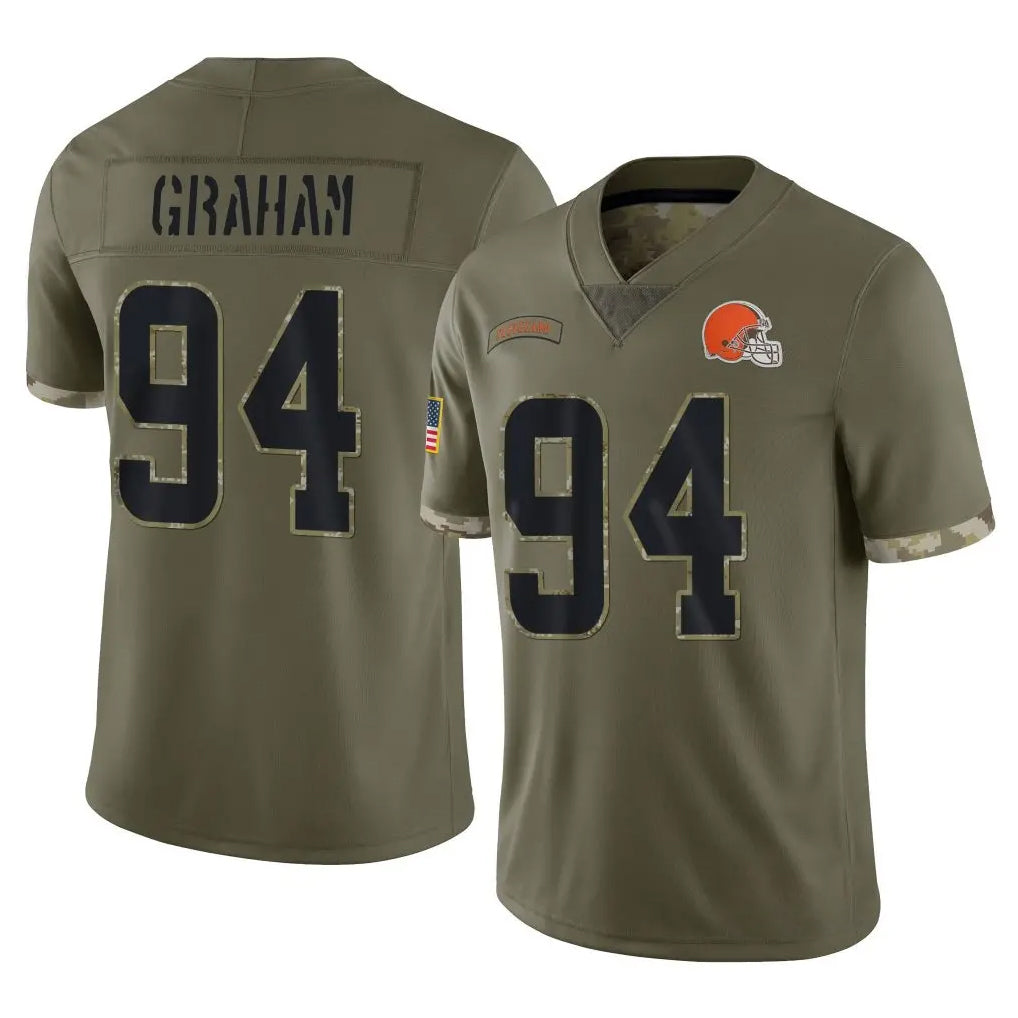 C.Browns #94 Mason Graham Player Olive Salute to Service Limited Game Kdoa Stitched Jerseys