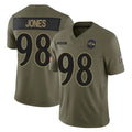 B.Ravens #98 Travis Jones Player Olive Salute To Service Limited Home Game Kdoa Stitched Jerseys