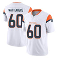 D.Broncos #60 Luke Wattenberg Player White Limited Vapor F.U.S.E. Home Game Kdoa Stitched Jerseys
