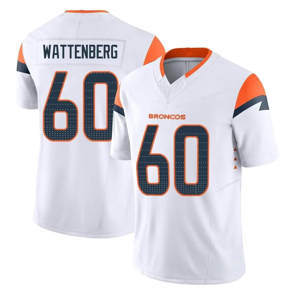 D.Broncos #60 Luke Wattenberg Player White Limited Vapor F.U.S.E. Home Game Kdoa Stitched Jerseys