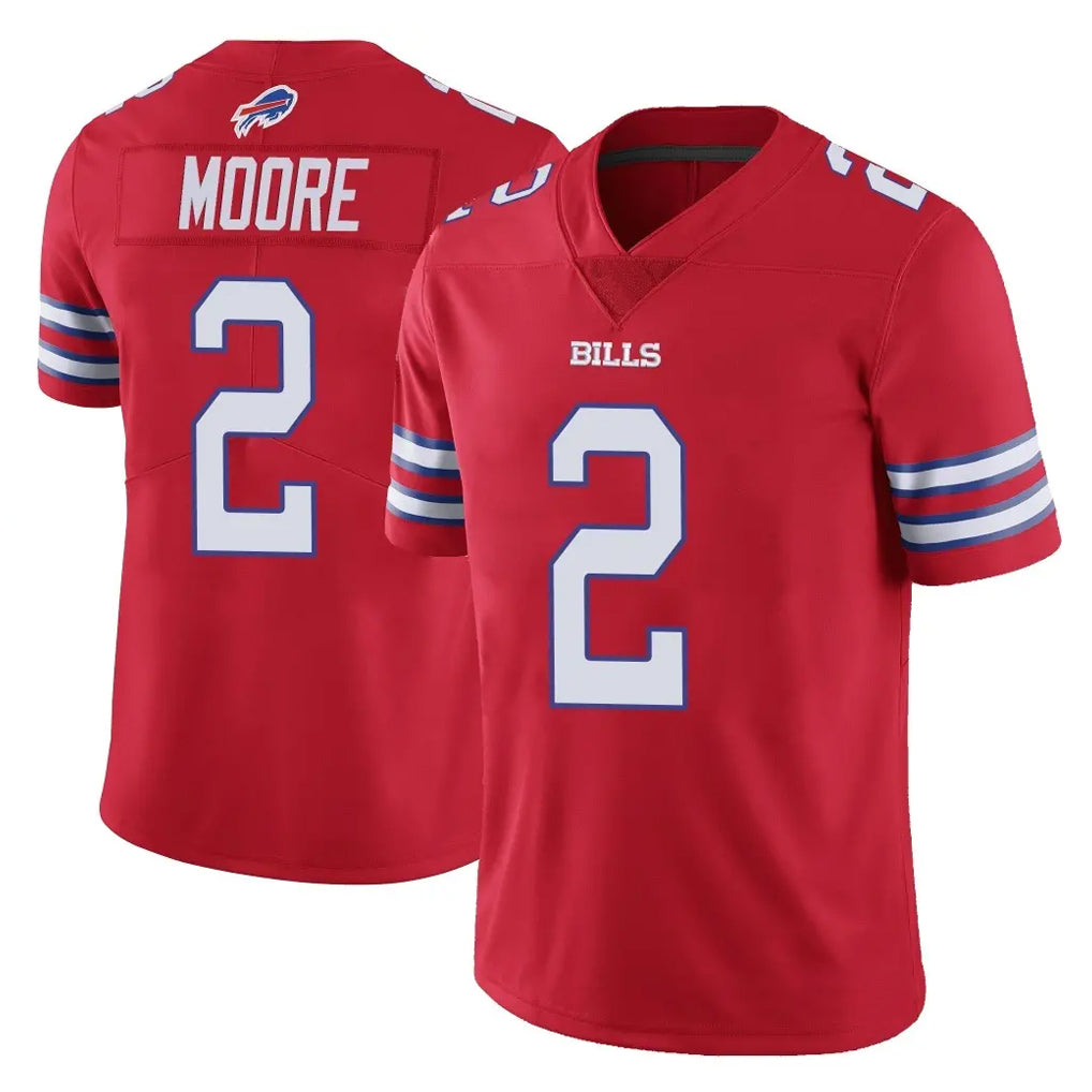 B.Bills #2 DJ Moore Player Red Vapor Untouchable Limited Kdoa Stitched Jerseys