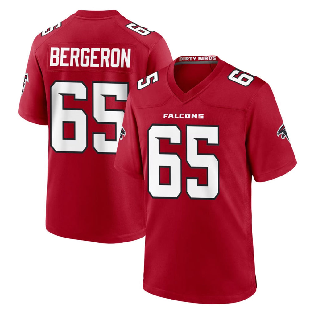 A.Falcons #65 Matthew Bergeron Player Red Team Color Home Game Kdoa Stitched Jerseys