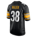 Kdoa P.Steelers #38 Mykal Walker Black Team Game Jersey