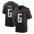 A.Falcons #6 Nick Folk Player Black Home Game Kdoa Stitched Jerseys