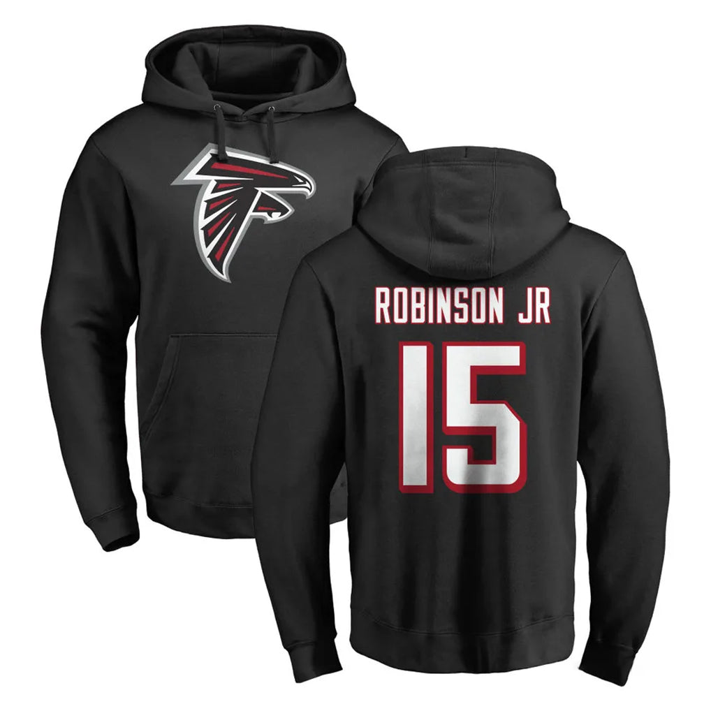 A.Falcons #15 Brian Robinson Player Black LOGO Pullover Hoodies Home Game Kdoa Stitched Jerseys