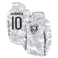 C.Bears #10 Luther Burden III Player Arctic Camo Salute to Service Pullover Hoodies Limited Kdoa Stitched Jerseys