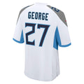 Kdoa T.Titans #27 Eddie George White Retired Player Game Jersey