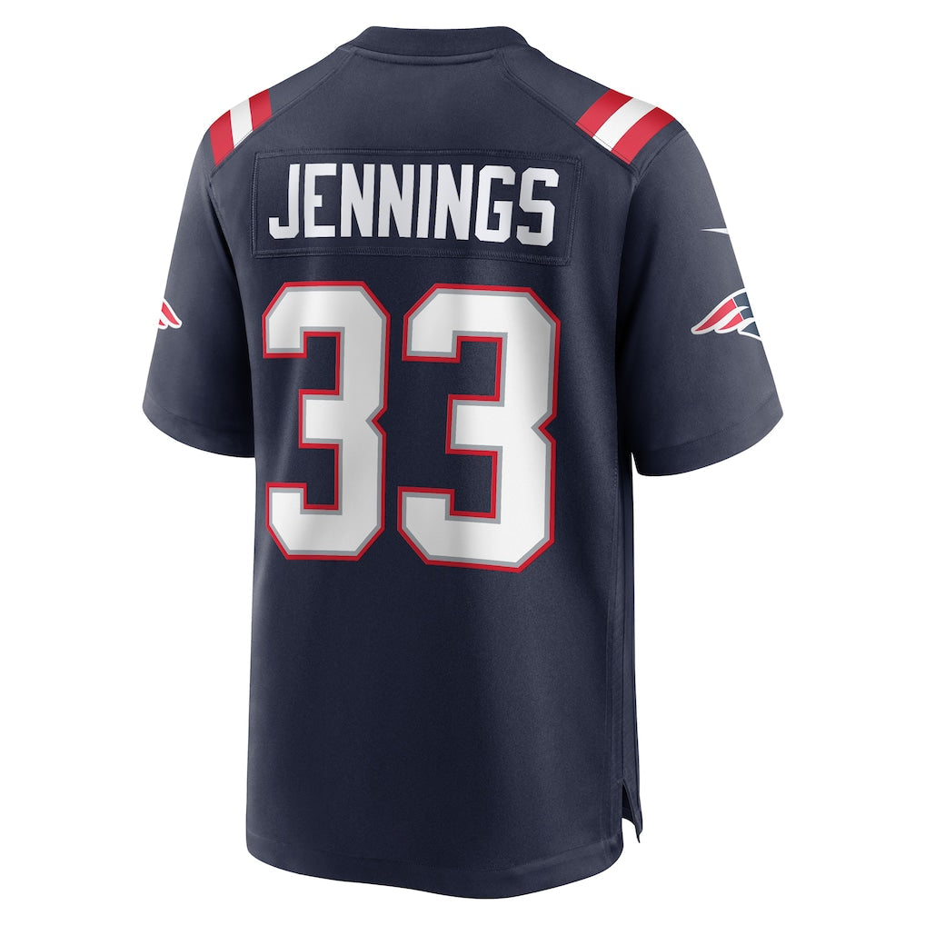 Kdoa NE.Patriots #33 Anfernee Jennings Navy Team Game Jersey