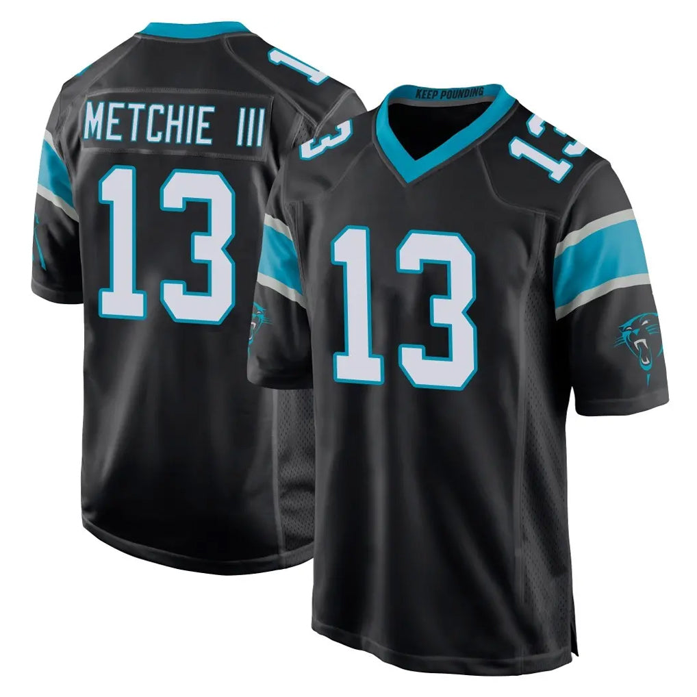 C.Panthers #13 John Metchie III Player Black Home Game Kdoa Stitched Jerseys