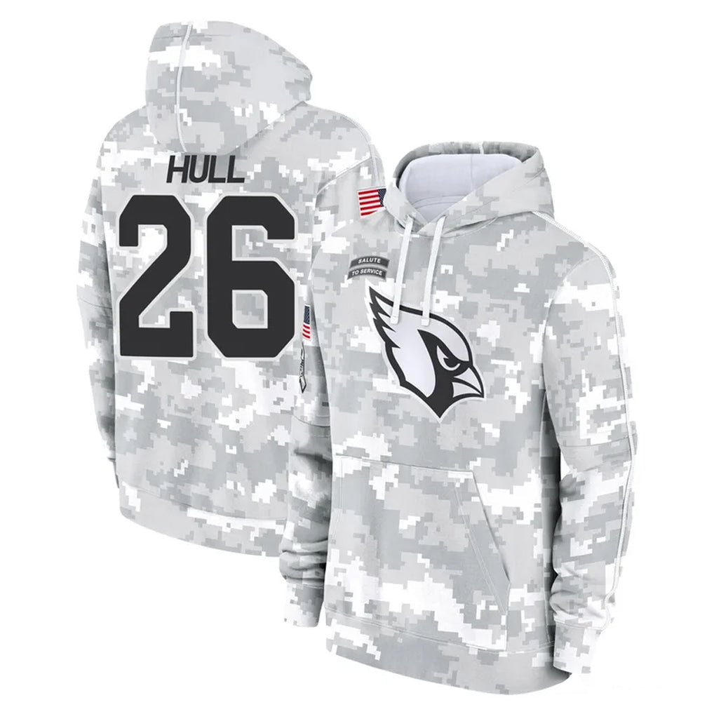 A.Cardinals #26 Evan Hull Player Arctic Camo Limited Salute to Service Pullover Hoodies Game Kdoa Stitched Jerseys