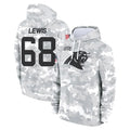 C.Panthers #68 Damien Lewis Player Arctic Camo Salute to Service Pullover Hoodies Limited Game Kdoa Stitched Jerseys