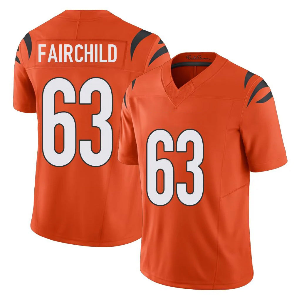C.Bengals #63 Dylan Fairchild Player Orange Vapor F.U.S.E. Limited Home Game Kdoa Stitched Jerseys