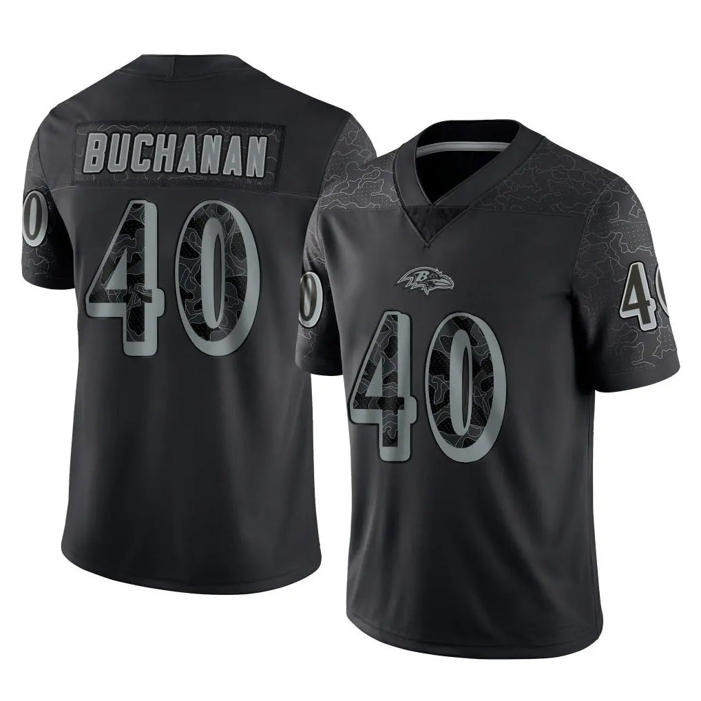 B.Ravens #40 Teddye Buchanan Player Black REFLECTIVE Limited Kdoa Stitched Jerseys