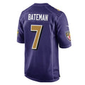 B.Ravens #7 Rashod Bateman Player Purple Color Rush Home Game Kdoa Stitched Jerseys
