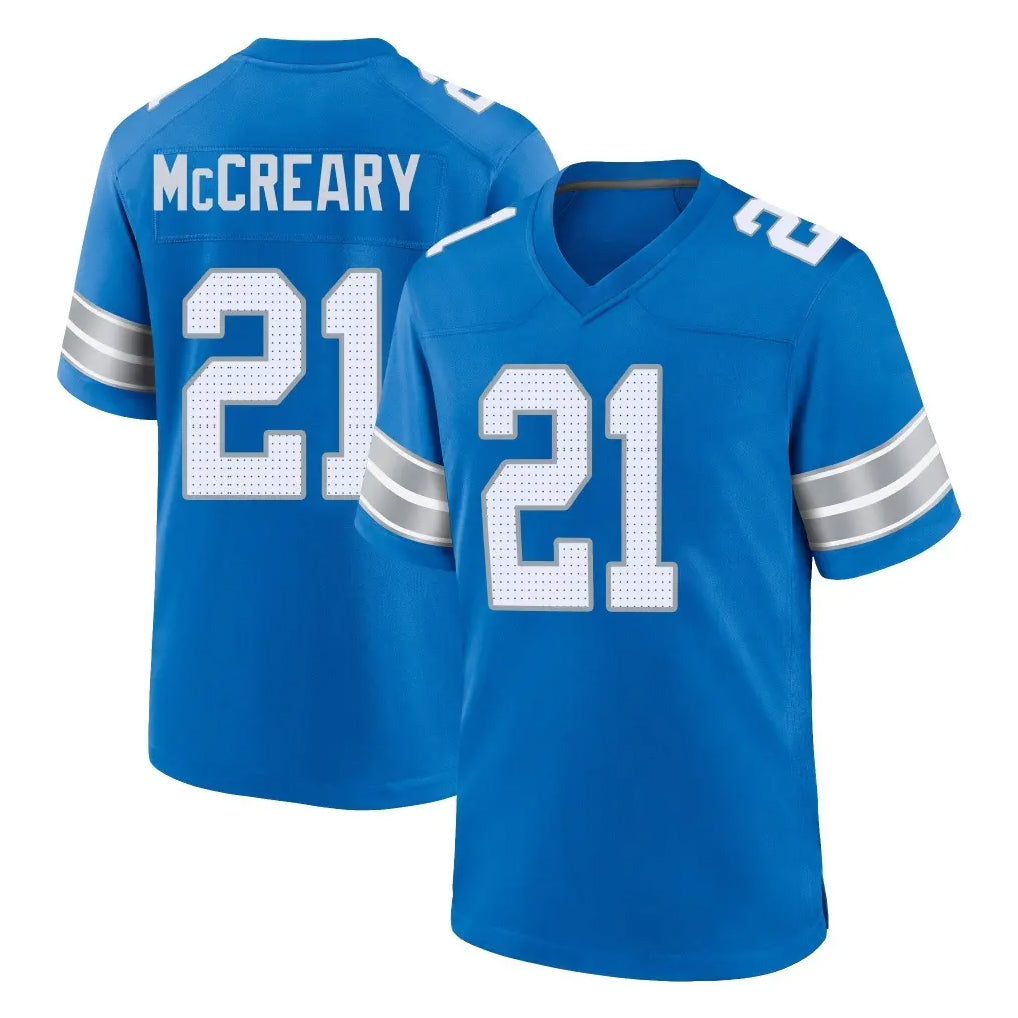 D.Lions #21 Roger McCreary Player Blue Alternate Home Game Kdoa Stitched Jerseys