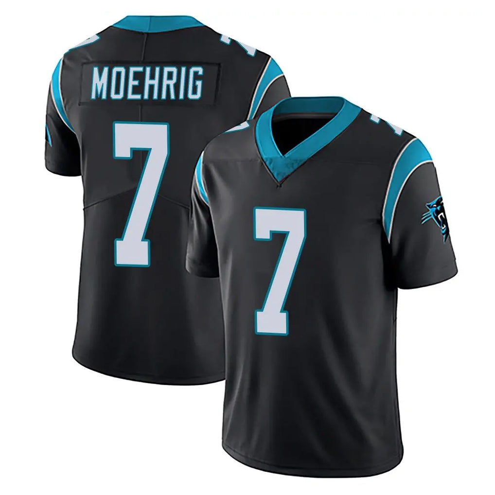 C.Panthers #7 Tre'von Moehrig Player Black Vapor Untouchable Limited Game Kdoa Stitched Jerseys