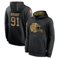 C.Browns #91 Alex Wright Player Black Salute to Service Pullover Hoodies Limited Kdoa Stitched Jerseys
