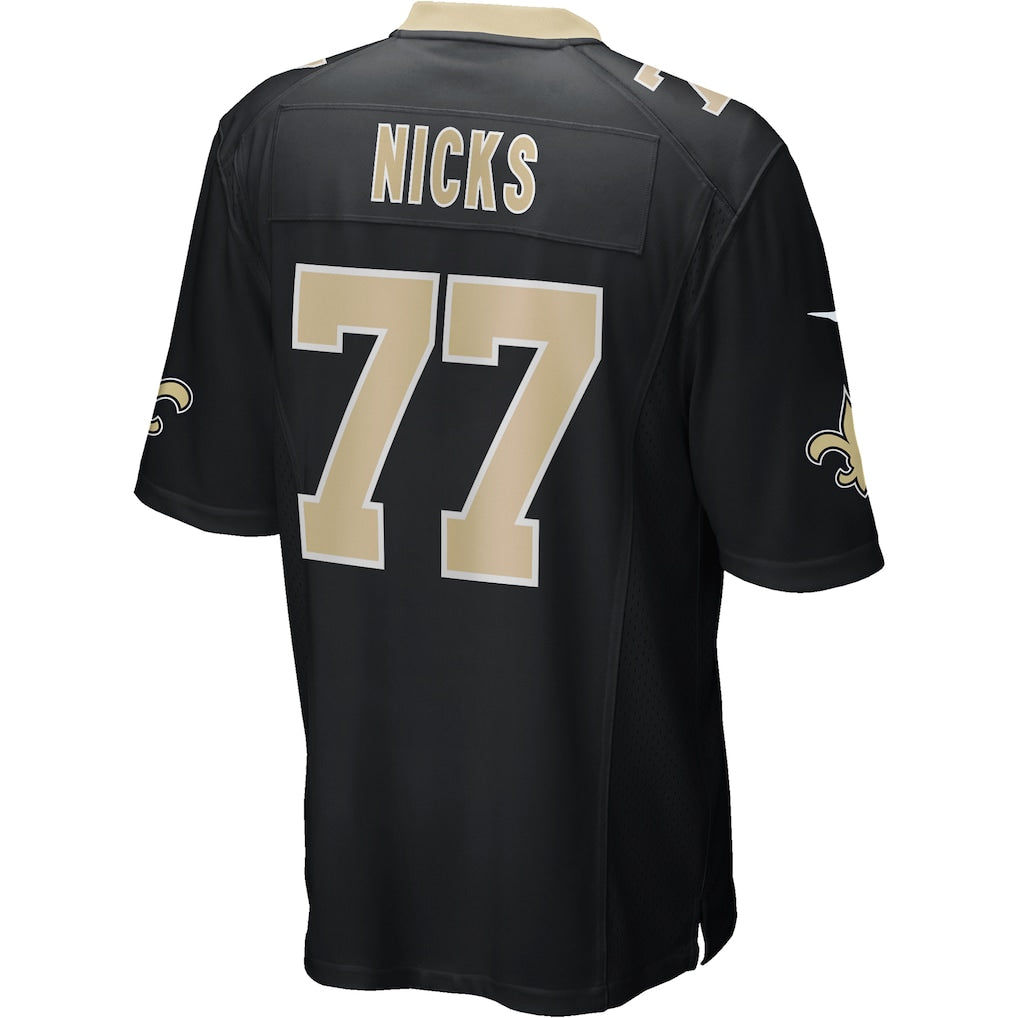 Kdoa NO.Saints #77 Carl Nicks Black Game Retired Player Jersey