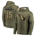 A.Cardinals #15 Gardner Minshew II Player Olive Salute to Service Pullover Hoodie Home Game Kdoa Stitched Jerseys