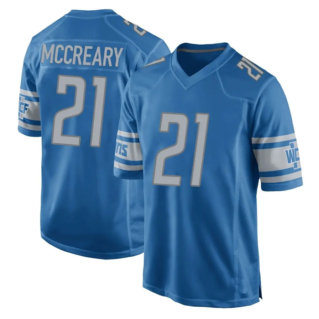 D.Lions #21 Roger McCreary Player Blue Home Game Kdoa Stitched Jerseys
