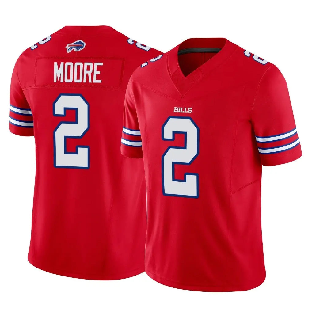 B.Bills #2 DJ Moore Player Red Vapor F.U.S.E. Jersey Limited Home Game Kdoa Stitched Jerseys