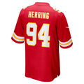 Kdoa KC.Chiefs #94 Malik Herring Red Team Game Player Jersey