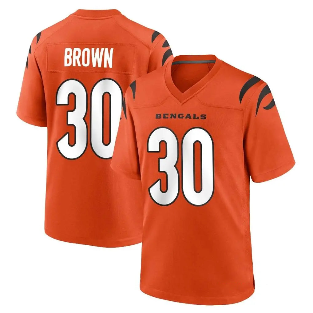 C.Bengals #30 Chase Brown Player Orange Home Game Kdoa Stitched Jerseys