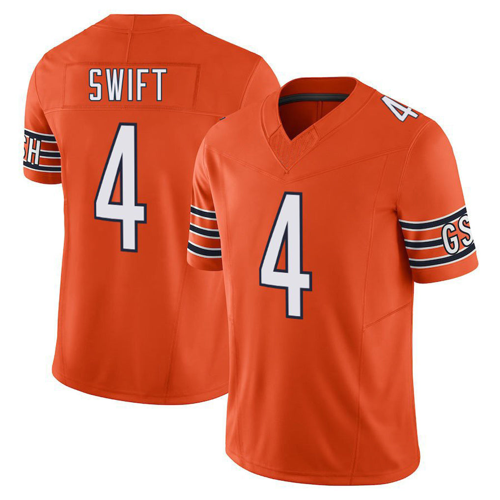 C.Bears #4 D'Andre Swift Player Orange Vapor F.U.S.E. Limited Home Game Kdoa Stitched Jerseys