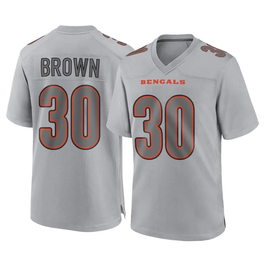 C.Bengals #30 Chase Brown Player Gray Atmosphere Fashion Game Kdoa Stitched Jerseys