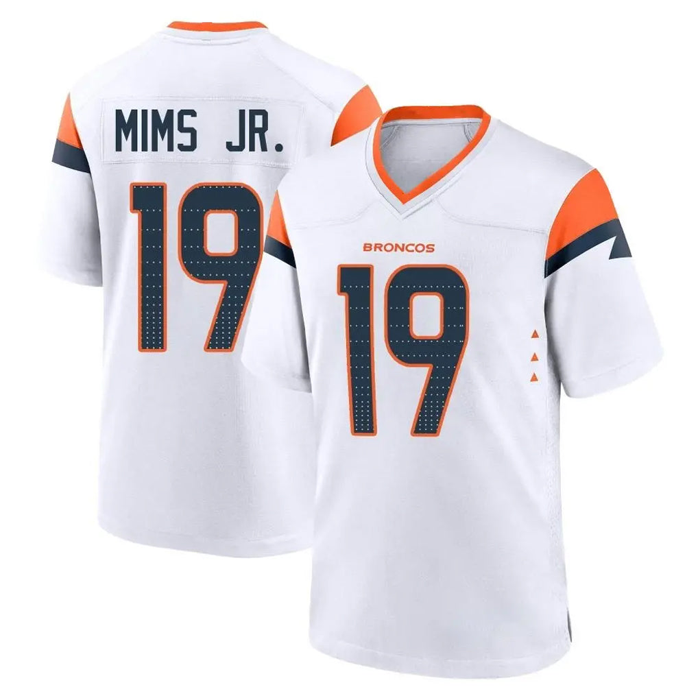 D.Broncos #19 Marvin Mims Jr. Player White Home Game Kdoa Stitched Jerseys
