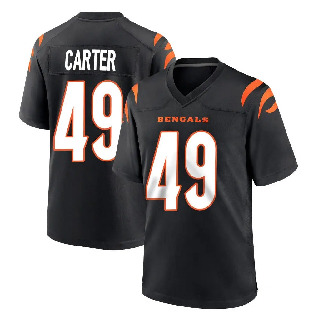 C.Bengals #49 Barrett Carter Player Black Home Game Kdoa Stitched Jerseys