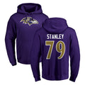 B.Ravens #79 Ronnie Stanley Player Purple Salute to Service Pullover Hoodie Kdoa Stitched Jerseys