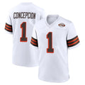 C.Browns #1 KC Concepcion Player White Alternate Home Game Kdoa Stitched Jerseys