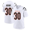 C.Bengals #30 Chase Brown Player White Home Game Kdoa Stitched Jerseys