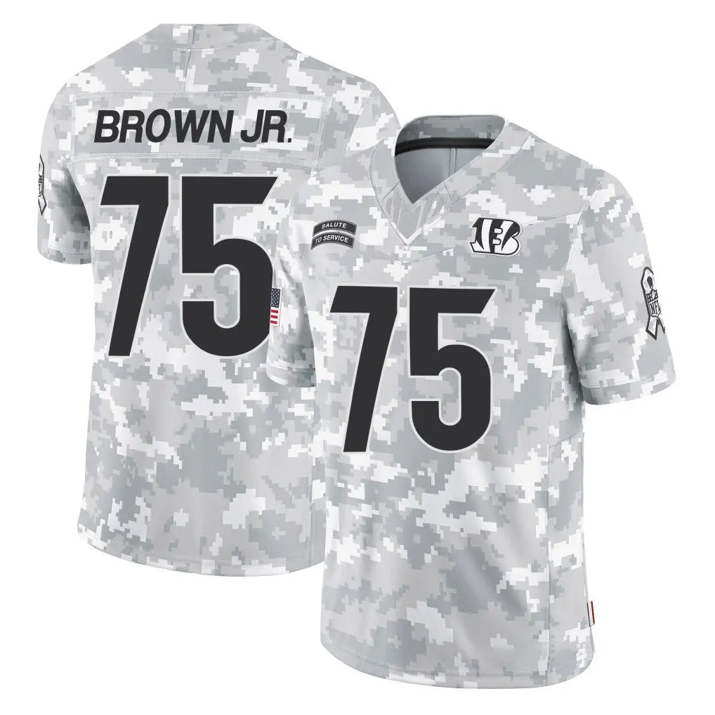 C.Bengals #75 Orlando Brown Jr. Player Arctic Camo Salute to Service Limited Kdoa Stitched Jerseys