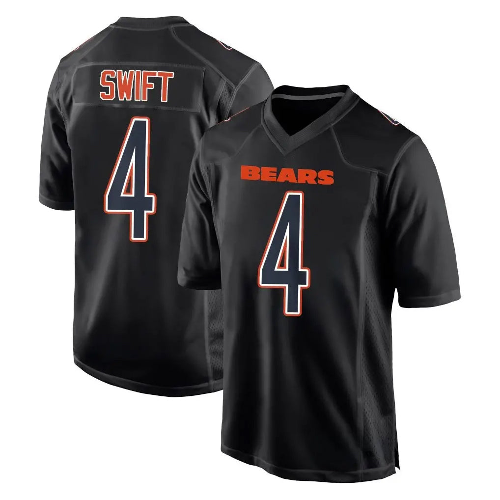 C.Bears #4 D'Andre Swift Player Carbon Black Fashion Game Kdoa Stitched Jerseys