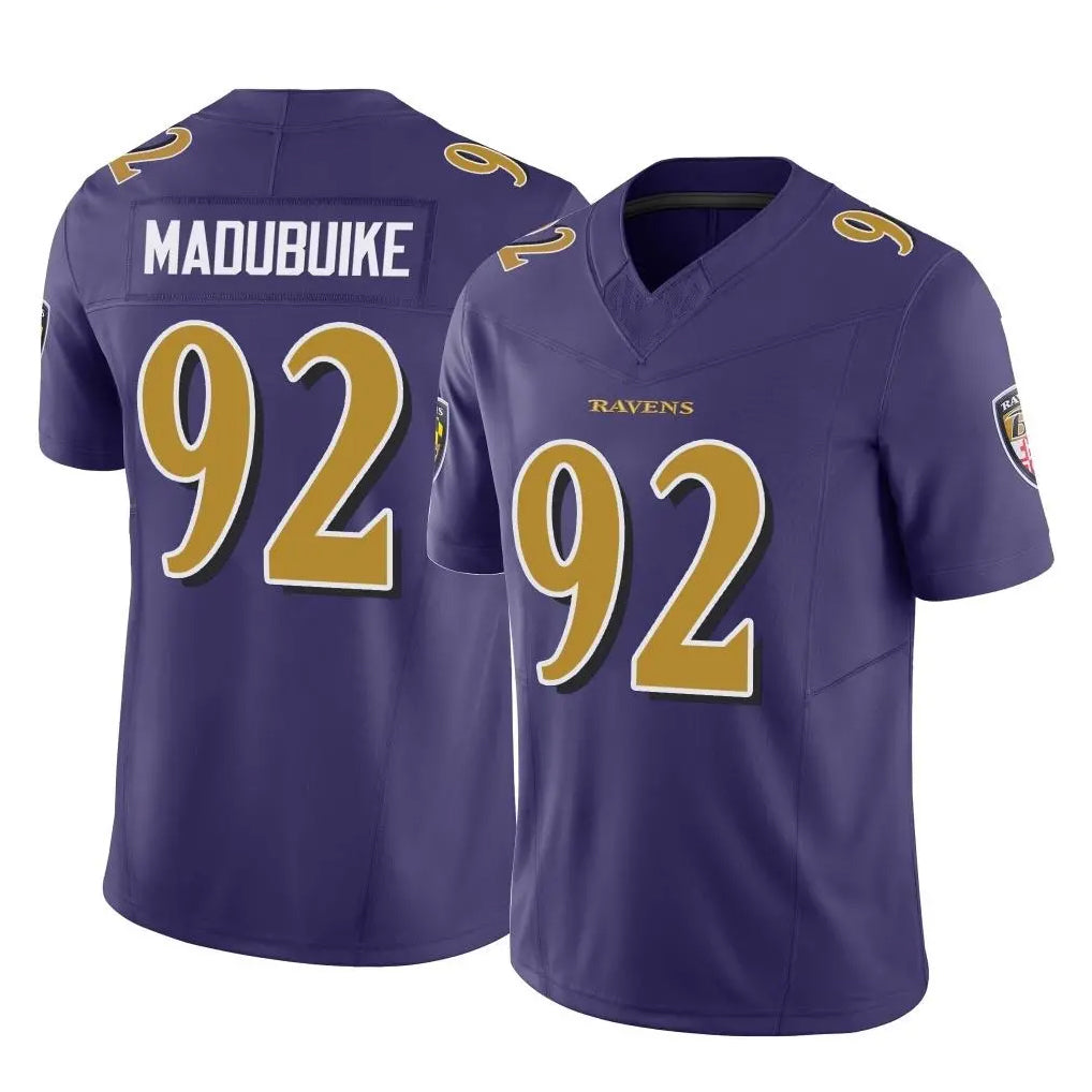 B.Ravens #92 Nnamdi Madubuike Player Purple Vapor F.U.S.E. Limited Kdoa Stitched Jerseys